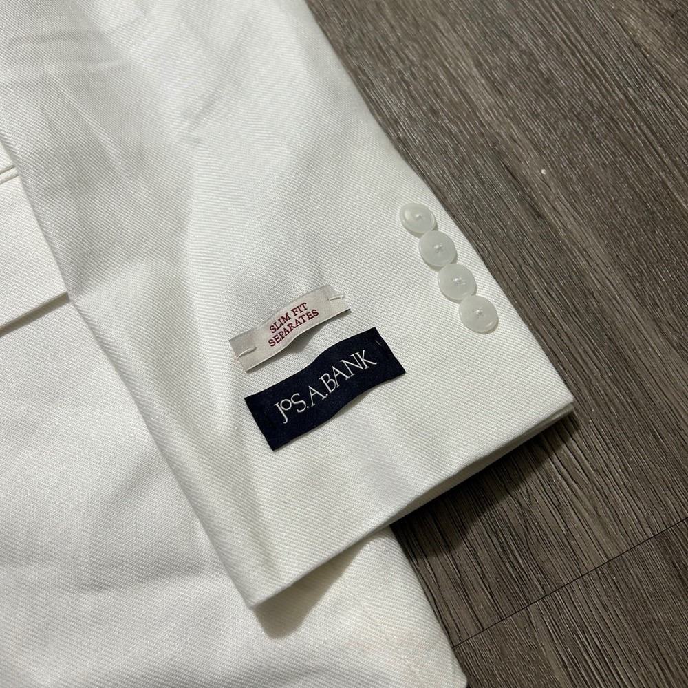 Jos A Bank Suit Set 41R 30x30 White Linen Cotton Slim Fit Separates NEW NWT - Picture 11 of 16